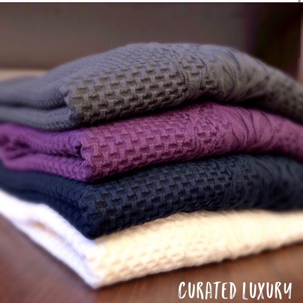 𝅺LONG Sleeve Compression Purple Crew Neck Fitted Top | S-M-L